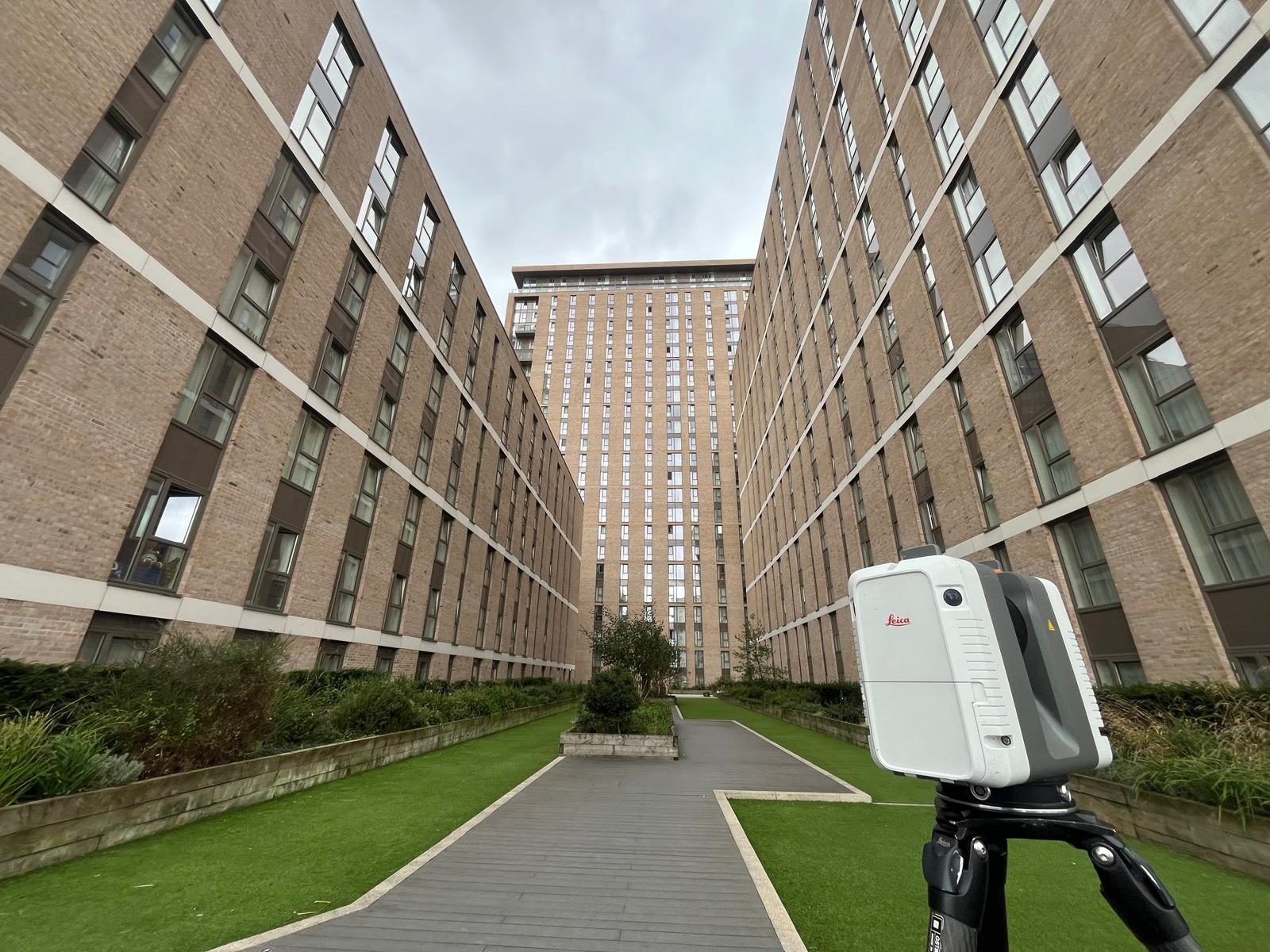 Laser scanning inside a large retail space