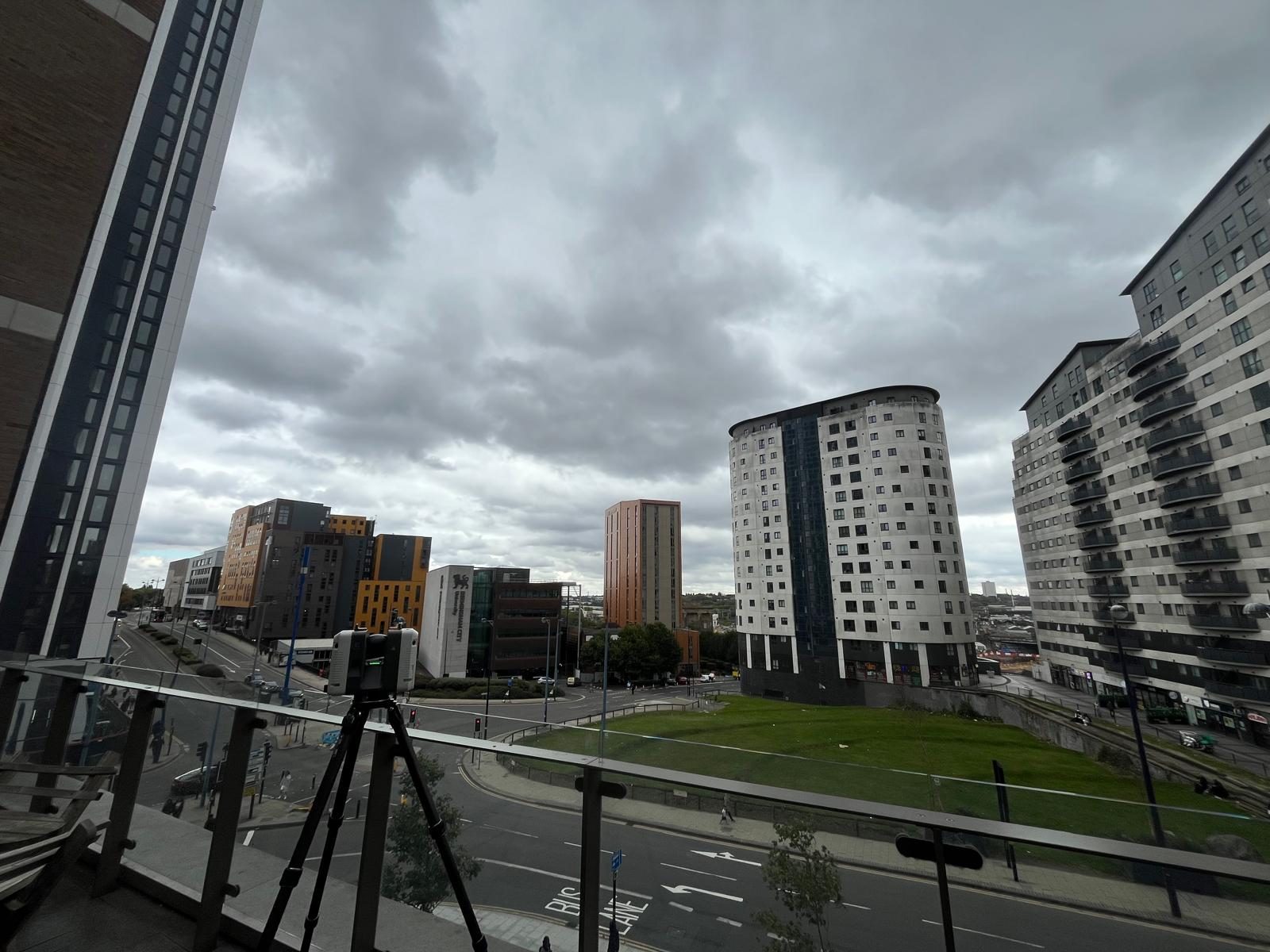 Laser scanning inside a building