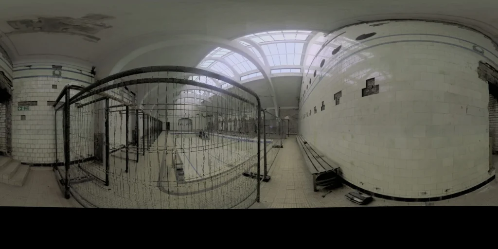 Panoramic scan inside Govanhill Baths
