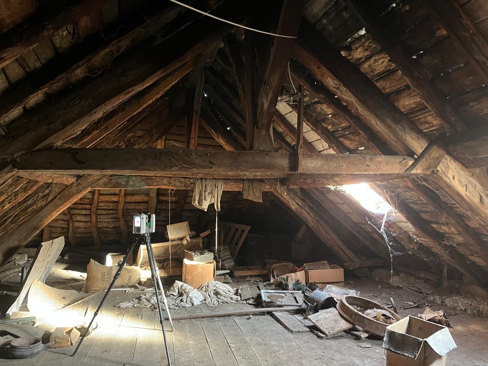 Precision laser scanning equipment in use on a commercial project